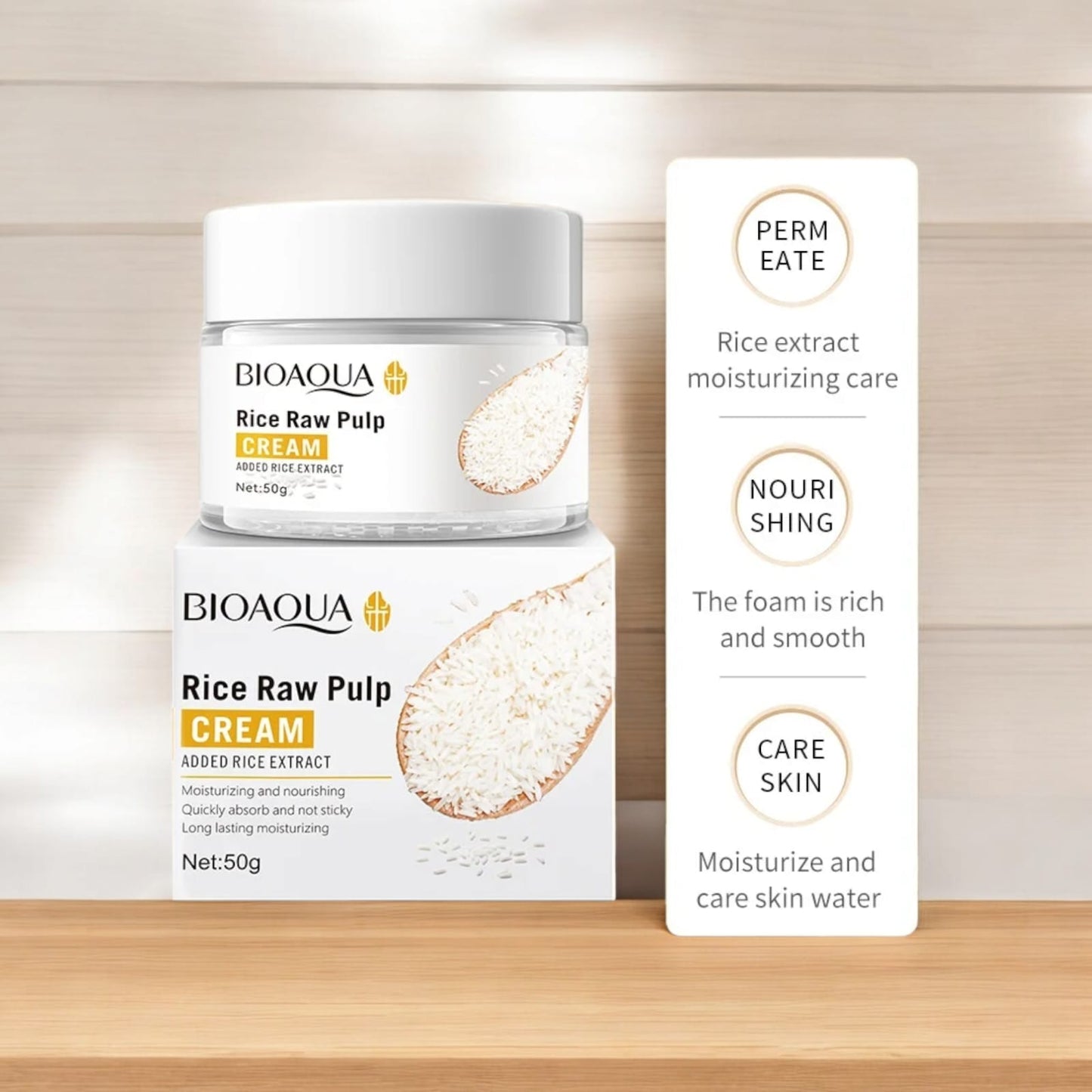 Crema Facial de Arroz || BIOAQUA